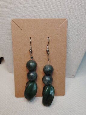 Handcrafted Green Aventurine Gemstone Earrings – 3" Dangle